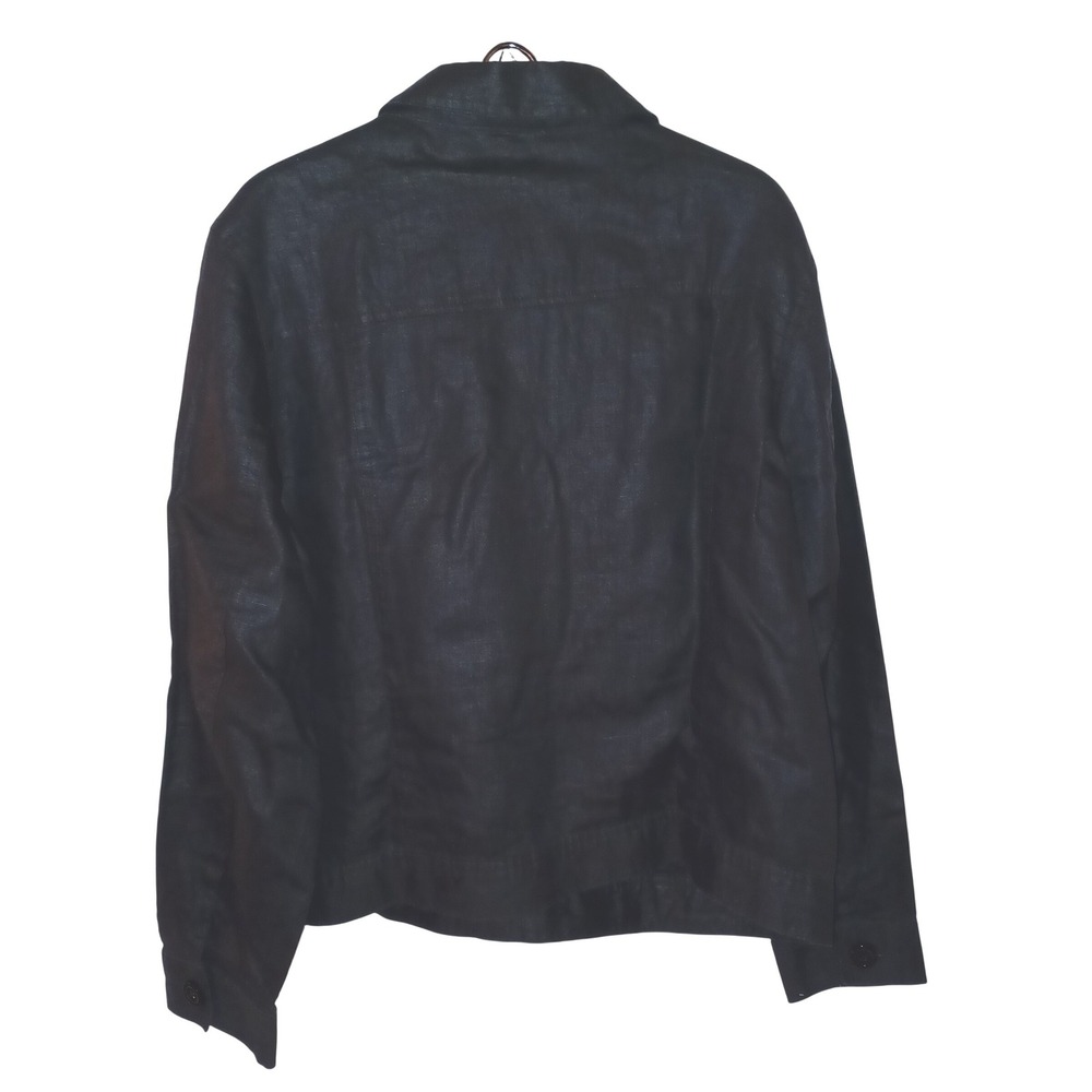 Linden Hill Linen Shirt Jacket Womens L Black Lagenlook Capsule Coastal Layer - Picture 3 of 8